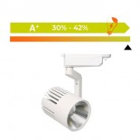 Spot LED 40W PISE BLANC pour rail Monophasé - 35°
