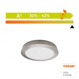 Plafón LED Circular Superficie Acero Inox 20W - CCT