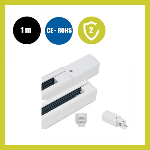Rail Triphasé 1 mètre Blanc