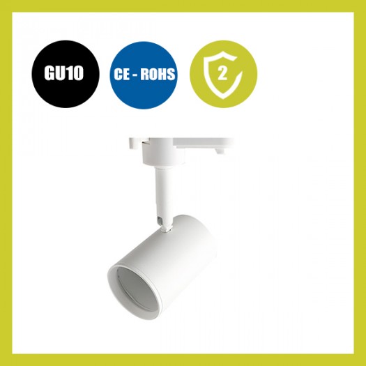 Foco de Carril BLANCO para Lámpara GU10