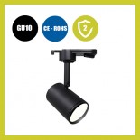 Carcasa para foco carril negra para lampara GU10