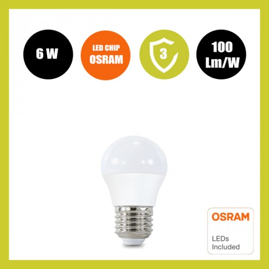 Ampoule LED 6W E27 G45 220º - OSRAM Chip