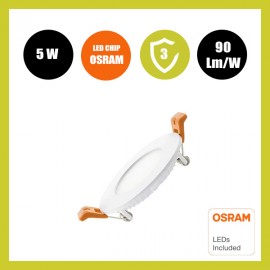 Placa LED Circular Slim 5W - OSRAM CHIP DURIS E 2835