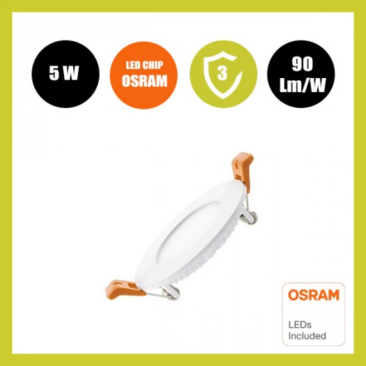 Downlight Slim LED Rond 5W - 120° OSRAM Chip