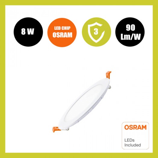 Placa Slim LED Circular 8W OSRAM Chip