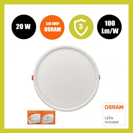 Downlight LED Rond 20W - Ajustable - OSRAM CHIP DURIS E 2835
