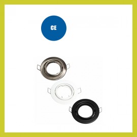 Anneau d'encastrement réglable rond pour LED GU10 MR16 - Ø90mm - Acier