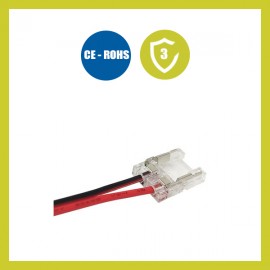 Conector MAS SILICONA Transparente Para Tiras LED COB + SMD - 10mm - IP20