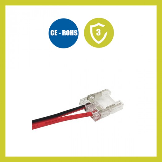 Conector Transparente Para Tiras LED COB + SMD - 10mm - IP20