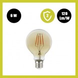 Bombilla LED Filamento Vintage 6W E27 G80 Gold - DIMABLE