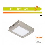 Plafón LED Cuadrado Superficie Acero Inox 8W 120º - CCT