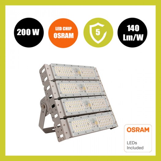 Proyector LED 200W DOB MAGNUM OSRAM Chip SMD3030-3D 180Lm/W 60º