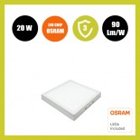 Plafón LED cuadrado superficie 20W 120º OSRAM Chip