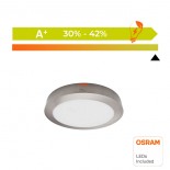 Plafonnier LED à surface circulaire inox - 15W - CCT