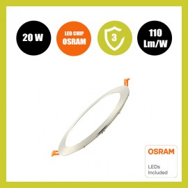 Placa LED Slim Circular 20W Acero Inox - CCT - OSRAM CHIP DURIS E 2835
