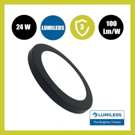 Downlight + Plafón LED - Circular- MOSS NEGRO LUMILEDS - 24W AJUSTABLE - CCT Color Seleccionable