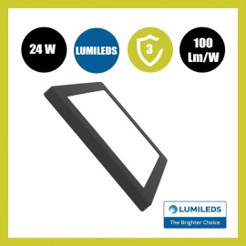 Downlight + Plafón LED - Cuadrado- MOSS NEGRO LUMILEDS- 24W AJUSTABLE - CCT Color Seleccionable