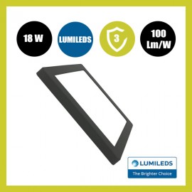 Downlight + Plafón LED - Cuadrado- MOSS NEGRO LUMILEDS - 18W AJUSTABLE - CCT Color Seleccionable