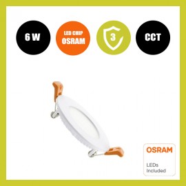 Placa Slim LED Circular 6W - CCT - OSRAM CHIP DURIS E2835