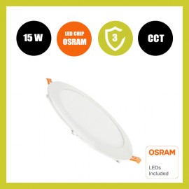 Placa Slim LED Circular 15W - CCT - OSRAM CHIP DURIS E2835