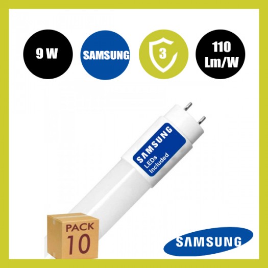 Tubo LED 9W Cristal 60cm 300º - ALTA LUMINOSIDAD - SAMSUNG CHIP