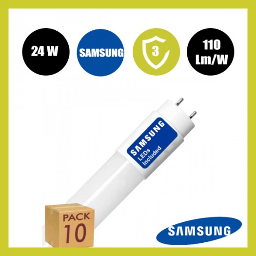 Tubo LED 9W Cristal 60cm 300º - ALTA LUMINOSIDAD - SAMSUNG CHIP