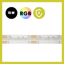 Tira LED 24V RGB COB 15W/m Rollo 5m IP20