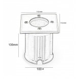 Carcaça de piso embutida IP65 para bucha GU10