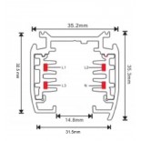 TRIFASICO trilho de 2 metros Branco