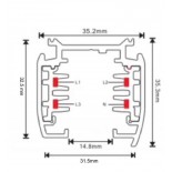 Carril TRIFASICO de 2 metros Negro