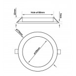 Placa Slim LED Circular 15W OSRAM Chip