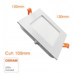Downlight Slim LED Carré 8W - 120° OSRAM Chip