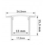 Perfil Blanco y Negro 2 metros Aluminio - ALAS - para LED