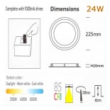 Downlight LED 20W Circular - OSRAM CHIP DURIS E 2835 - CCT - UGR19