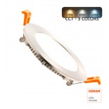 Placa Slim LED Circular 10W Acero Inox - CCT - OSRAM CHIP DURIS E 2835