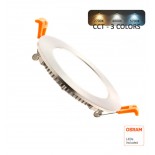 Placa Slim LED Circular 6W Acero Inox - CCT - OSRAM CHIP DURIS E 2835