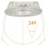 Dicroica LED GU10 8W ALTA LUMINOSIDAD - Cristal - 24º - NO FLICK - DIMABLE - CRI 98
