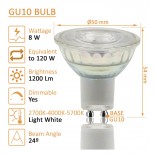 Dicroica LED GU10 8W ALTA LUMINOSIDAD - Cristal - 24º - NO FLICK - DIMABLE - CRI 98