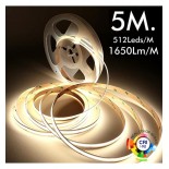 Tira LED COB 24V | 512 LED/M | 5m | FLIP CHIP | 1650Lm |15W/M | CRI90 | IP20