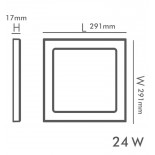 Downlight + Plafón LED - Cuadrado- MOSS BLANCO LUMILEDS - 24W AJUSTABLE - CCT Color Seleccionable