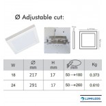 Downlight + Plafón LED - Cuadrado- MOSS BLANCO LUMILEDS - 18W AJUSTABLE - CCT Color Seleccionable