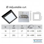 Downlight + Plafón LED - Cuadrado- MOSS NEGRO LUMILEDS - 18W AJUSTABLE - CCT Color Seleccionable