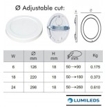 Downlight + Plafón LED - Circular- MOSS BLANCO LUMILEDS - 6W AJUSTABLE - CCT Color Seleccionable