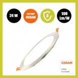 Placa Slim LED Circular 24W Acero Inox - CCT - OSRAM CHIP DURIS E 2835