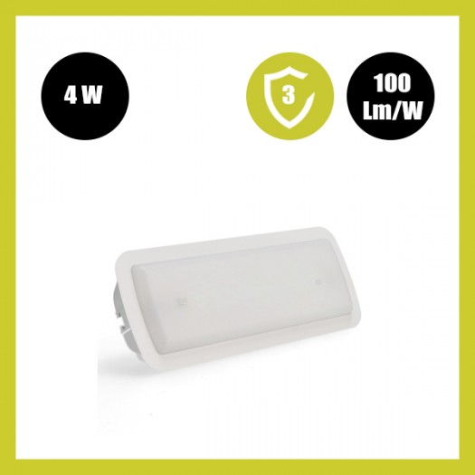 Luz Emergencia LED 400Lm + Kit Techo - Auto Test + Opción Luz permanente - IP20 - 6500K