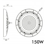 Campana Industrial LED 150W UFO - NEW TITAN CCT - CHIP LUMILEDS SMD 2835