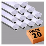 PACK - Perfil Aluminio 2 metros Angular 90º - L - para Tiras de LED