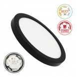 Plafón + Downlight LED - Circular- BONN Negro - Potencia Ajustable 8W - 6W - 4W - 2W - 5CCT - SMD2835 140Lm/W - IP44