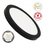 Plafón + Downlight LED - Circular- BONN Negro - Potencia Ajustable 12W - 10W - 8W - 6W - 5CCT - SMD2835 140Lm/W - IP44